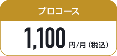 プロコース1,100円/月（税込）